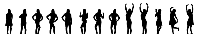 People silhouettes Font UPPERCASE
