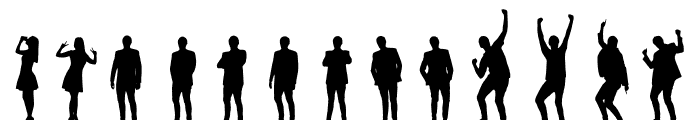 People silhouettes Font LOWERCASE