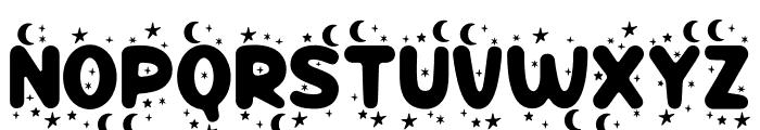 Peppy Pegasus Moon Star Font UPPERCASE