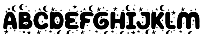 Peppy Pegasus Moon Star Font LOWERCASE