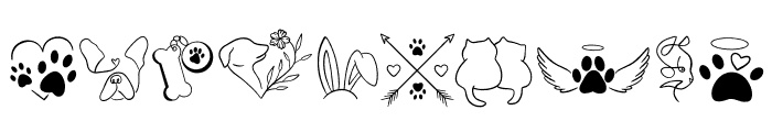 Pet Paws Doodles Font OTHER CHARS