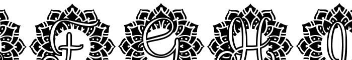 Petals Mandala Monogram Font UPPERCASE