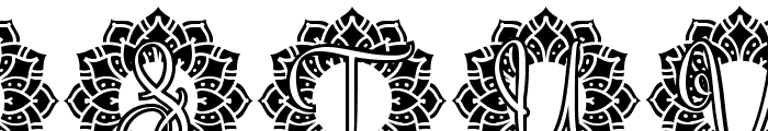 Petals Mandala Monogram Font UPPERCASE