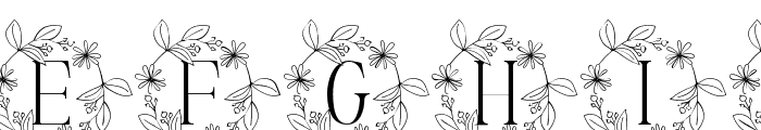 Petite Floral Buds Monogram Font UPPERCASE