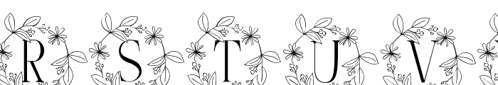 Petite Floral Buds Monogram Font UPPERCASE