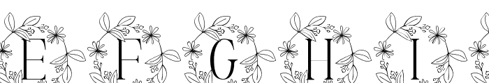 Petite Floral Buds Monogram Font LOWERCASE