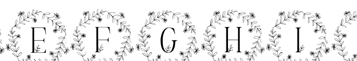 Petite Floral Monogram Font UPPERCASE