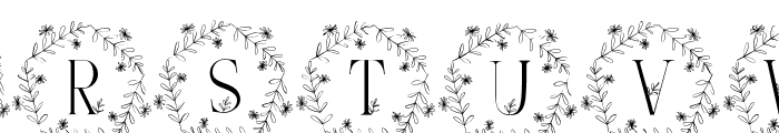 Petite Floral Monogram Font UPPERCASE