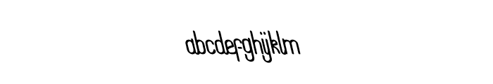 Piccolo Carino Tilted Back Font LOWERCASE