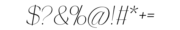 Piloner Thin Italic Font OTHER CHARS