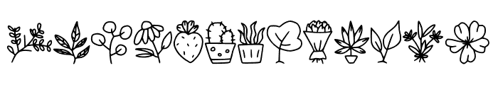 Plant Doodle Dingbat Regula Font UPPERCASE