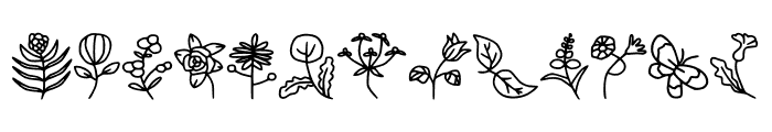 Plant Doodle Dingbat Regula Font LOWERCASE