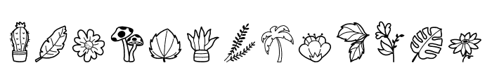 Plants Doodle Font UPPERCASE