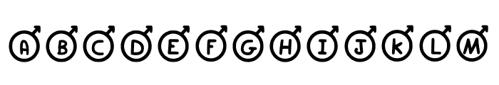 Play Male Symbol Regular Font LOWERCASE