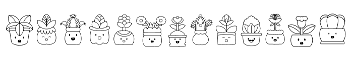 Potted Plants Dingbats Font UPPERCASE