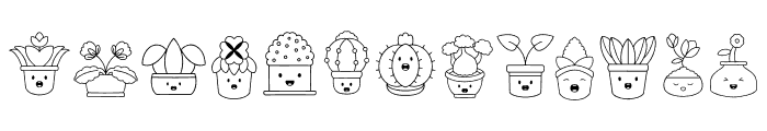 Potted Plants Dingbats Font UPPERCASE