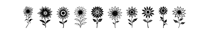 Powerful sunflower Regular Font OTHER CHARS