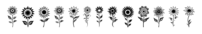 Powerful sunflower Regular Font LOWERCASE