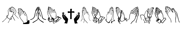 Praying pray hands Font LOWERCASE