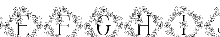 Pretty Floral Lily Monogram Font UPPERCASE