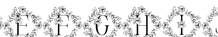 Pretty Floral Lily Monogram Font LOWERCASE
