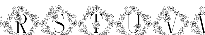 Pretty Floral Lily Monogram Font LOWERCASE