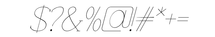 Progue Hairline Italic Font OTHER CHARS
