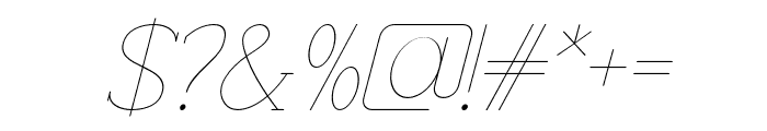 Progue-HairlineItalic Font OTHER CHARS
