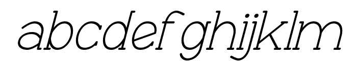 Progue-LightItalic Font LOWERCASE