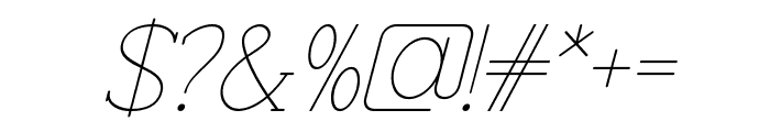 Progue-ThinItalic Font OTHER CHARS