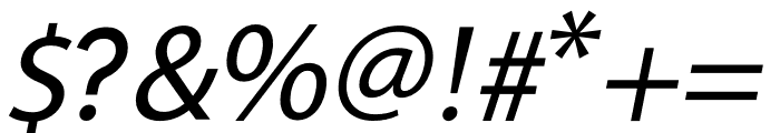 Prontera Italic Font OTHER CHARS