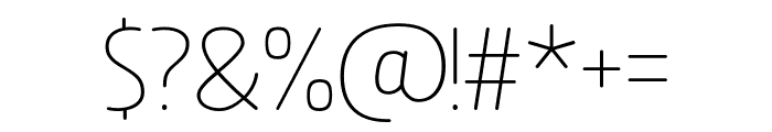 Prozephyr Rounded Thin Font OTHER CHARS