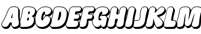 Puddy Gum Italic 3D Extrude Font UPPERCASE
