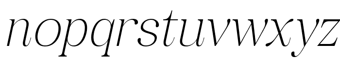 Pujarelah ExtraLight Italic Font LOWERCASE