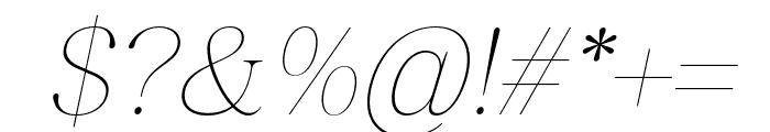 Pujarelah-ThinItalic Font OTHER CHARS
