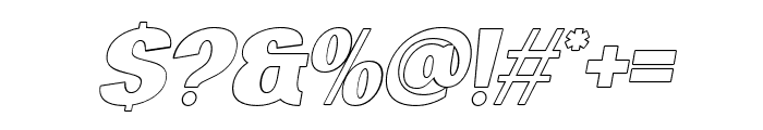 Quadline Oblique Outline Font OTHER CHARS