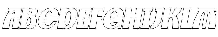 Quadline Oblique Outline Font UPPERCASE
