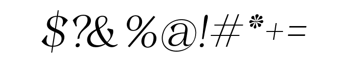 Quirlone Extra Light Italic Font OTHER CHARS