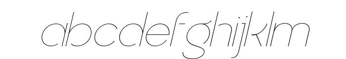 Quostige Flatted Thin Italic Font LOWERCASE