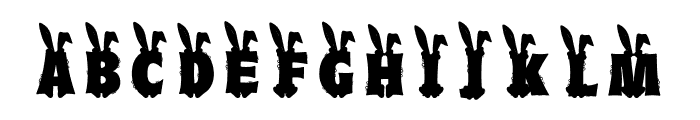 Rabbit Easter Day Blue Font UPPERCASE