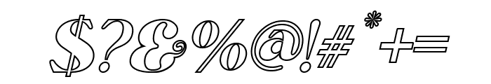 Raliha Outline Italic Font OTHER CHARS