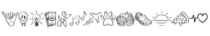 Random Doodles Font UPPERCASE