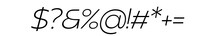 Realist Clostan Thin Italic Font OTHER CHARS