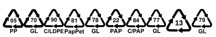 Recycling Symbols Font OTHER CHARS