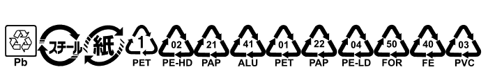 Recycling Symbols Font LOWERCASE