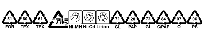 Recycling Symbols Font LOWERCASE