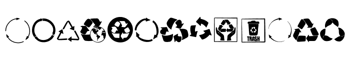 Recycling symbol Font UPPERCASE