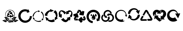 Recycling symbol Font UPPERCASE