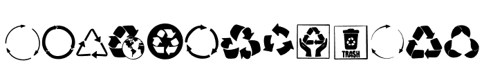 Recycling symbol Font LOWERCASE