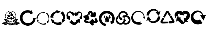 Recycling symbol Font LOWERCASE